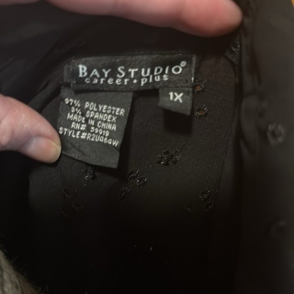 Bay Studio Career Plus Elegant Black Women's Top - Picture 3 of 9